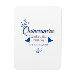 Blå persika quinceanera 15-årsdag Rustic mexica Magnet