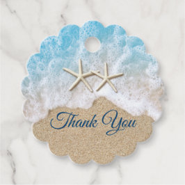 Blå persika Vågar och stjärnfisk Gåvor Etiketter