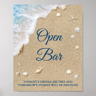 Blå persika Vågar Öppet Pub Poster 2