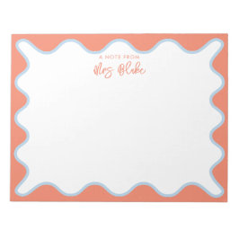 Blå persika Vågigt för lärarbedömning Anteckningsblock