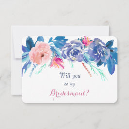 Blå persiko Ro blir du min bridesmaid Inbjudningar