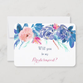 Blå persiko Ro blir du min bridesmaid Inbjudningar