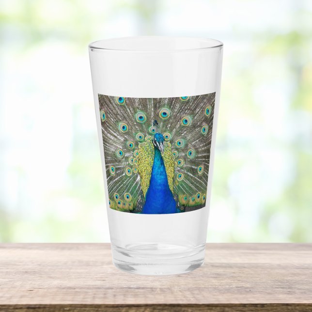 Blå persikor Feather Plumage Glaskopp (In Situ Table)