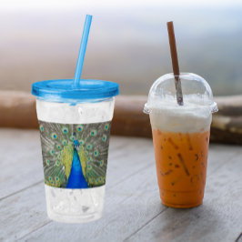 Blå persikor Feather Plumage Take Away Mugg