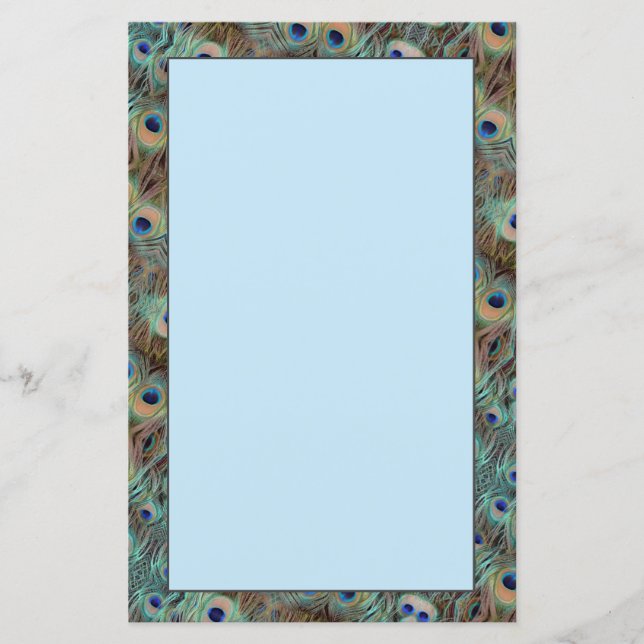 Blå persikor Svan Feather Design Stationär Lakan (Framsida)