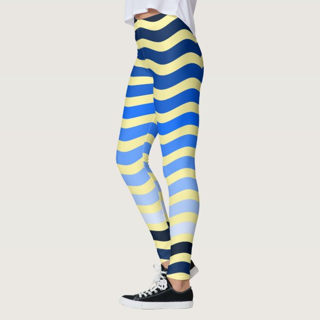 Blå persikor Vinkara baljväxter Leggings (Vänster)