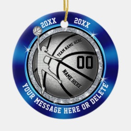 Blå Personlig Basketball-prydnadsföremål för flick Julgransprydnad Keramik