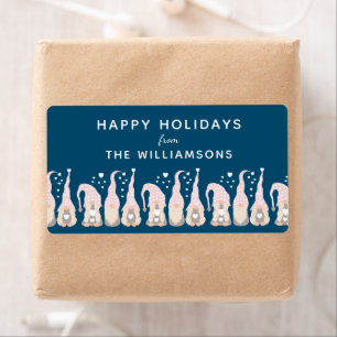 Blå Personlig för Cute-julfamiljen Fraktsedel