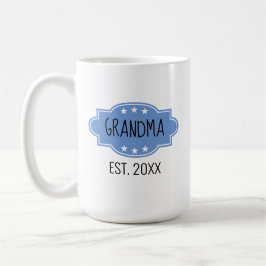 Blå Personlig Grandma Est 20XX Lägg till bild Mugg