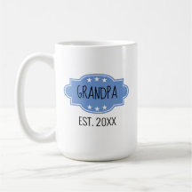 Blå Personlig Grandpa Est 20XX Lägg till bild Mugg
