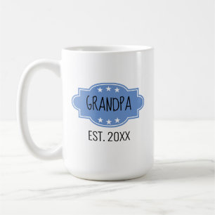 Blå Personlig Grandpa Est 20XX Lägg till bild Mugg