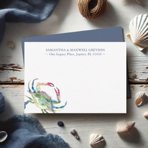 Blå Personlig i Crab-format Anteckningskort