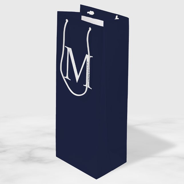 Blå Personlig Monogram och Namn (Skapare uppladdad)