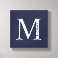 Blå Personlig Monogram och Namn