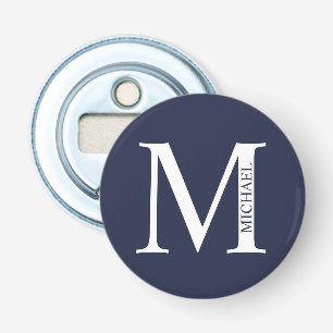 Blå Personlig Monogram och Namn Flasköppnare