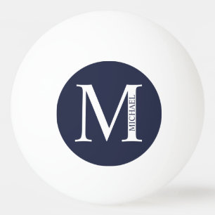 Blå Personlig Monogram och Namn Pingisboll