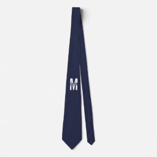 Blå Personlig Monogram och Namn Slips