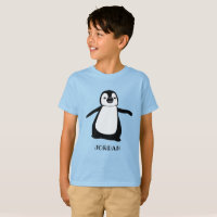 Blå personlig, söt penguin illustration Girl