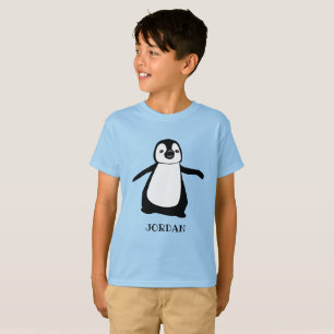 Blå personlig, söt penguin illustration Girl T Shirt
