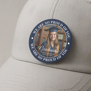 Blå Personlig Student Foto Studenten Knapp