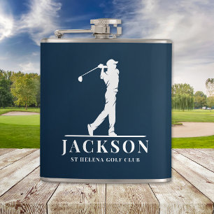 Blå Personligen Monogram Golfer Fickplunta
