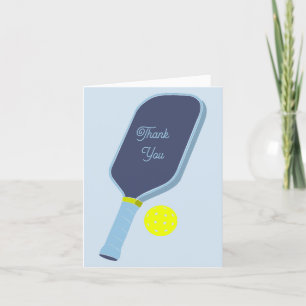 Blå Pickleballracket och Boll Tack Kort