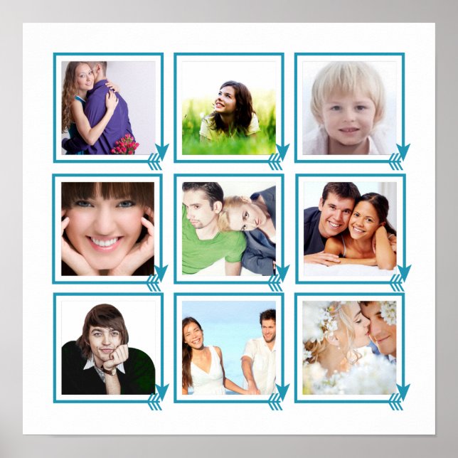 Blå pil Ramar din fotoinstagram Poster (Framsidan)