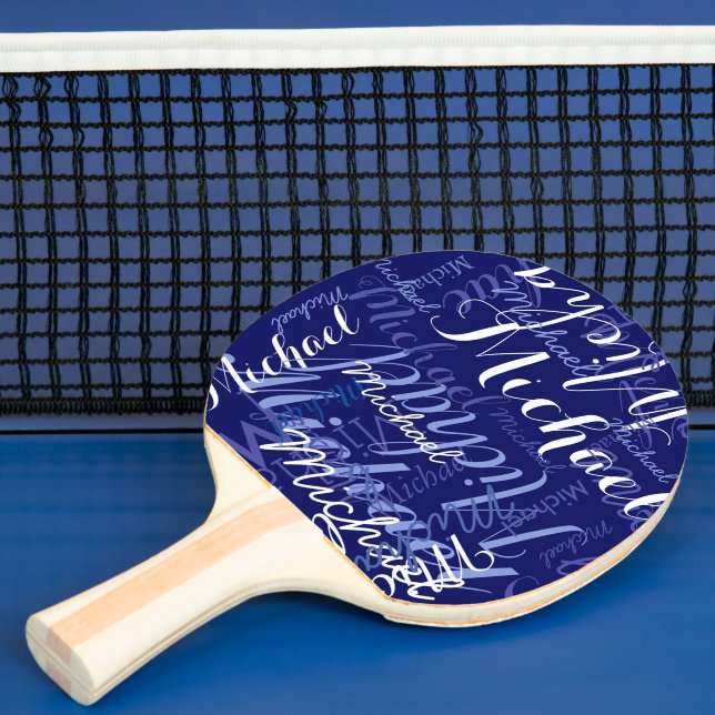 Blå Ping Pong Paddles med Namn Pingisracket (Insitu)