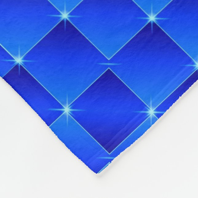 Blå Pixelrutigfilt med Glitter Fleecefilt (Hörn)