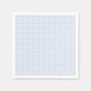 Blå Plaid Gingham Bebis Kalas Pappersservett