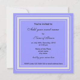 Blå planerad blomkål för alla parter inbjudan