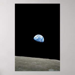 Blå planet från måne poster