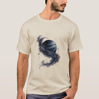 Blå planet Kosmisk virvel herr t-shirt | Celestiel