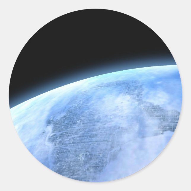 blå planet runt klistermärke (Framsida)