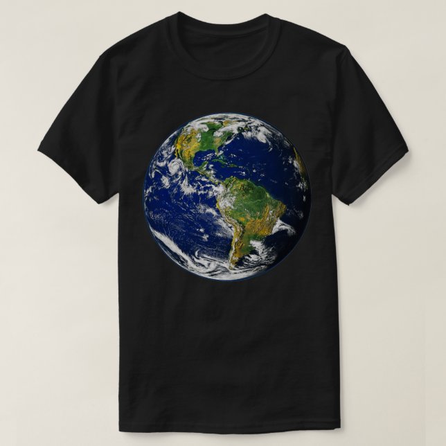 Blå planeten jord från rymden t shirt (Design framsida)
