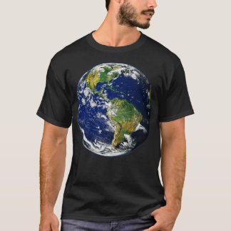 Blå planeten jord från rymden t shirt