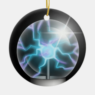 Blå plasma-Boll keramiska Träd-prydnadsföremål Julgransprydnad Keramik