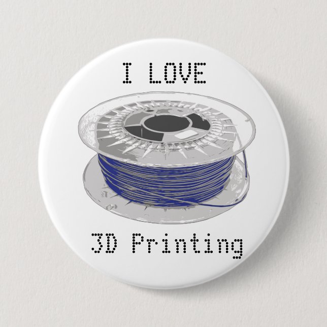 Blå plastfolie för 3D-utskrift med text Knapp (Framsida)