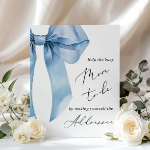 Blå plats - hjälp till Busy Mamma Adress och kuver Poster