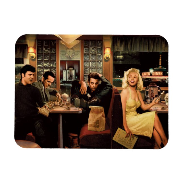 Blå platta magnet (Horisontell)