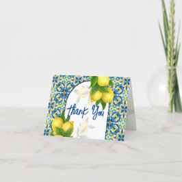 Blå plattor, citron, Amalfi Positano Italiano Tack Kort