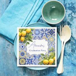 Blå plattor Lemons Studenten Pappersservett