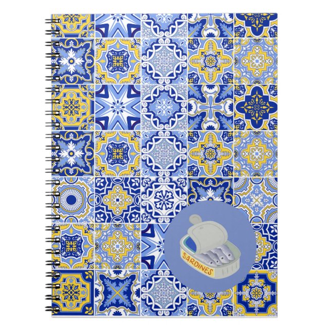 Blå plattor och sardiner anteckningsbok (Framsidan)