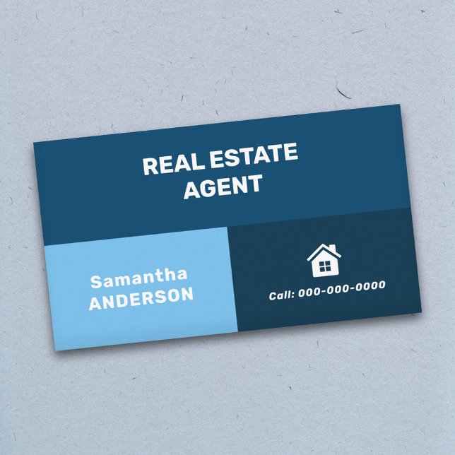 Blå plattor - Real Gods Agent Visitkort (Blue Tiles - Real Estate Agent Business Card)
