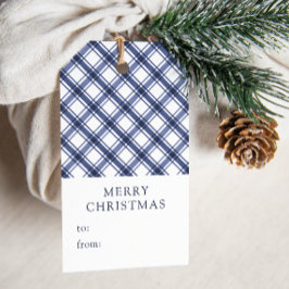 Blå Play-jul Presentetikett