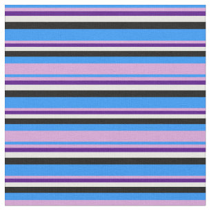 Blå, Plum, Indigo, Vit och Svart Färgad Tyg