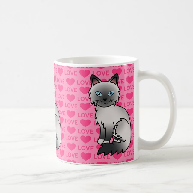 Blå Point Birman / Ragdoll Katt Kärlek Kaffemugg (Höger)