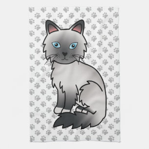 Blå Point Birman / Ragdoll Söt Katt & Tass Kökshandduk