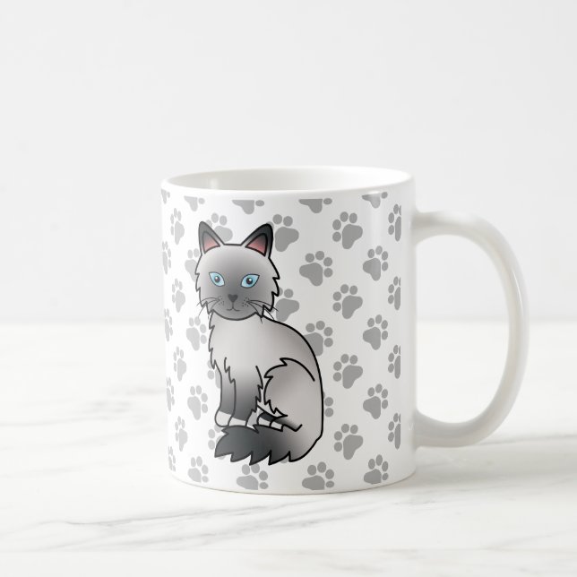 Blå Point Birman / Ragdoll Söt Katt & Tassar Kaffemugg (Höger)