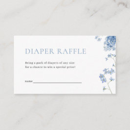 Blå pojk Baby Bloom Baby Shower Diaper Raffle Card Placeringskort